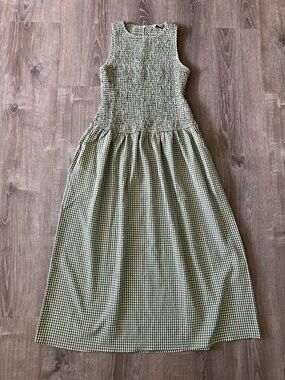 NEW Green Gingham Maxi Dress